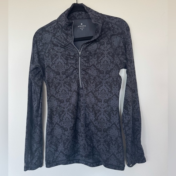 Athleta Tops - Athleta Gray Tapestry Print 1/2 Zip Size S